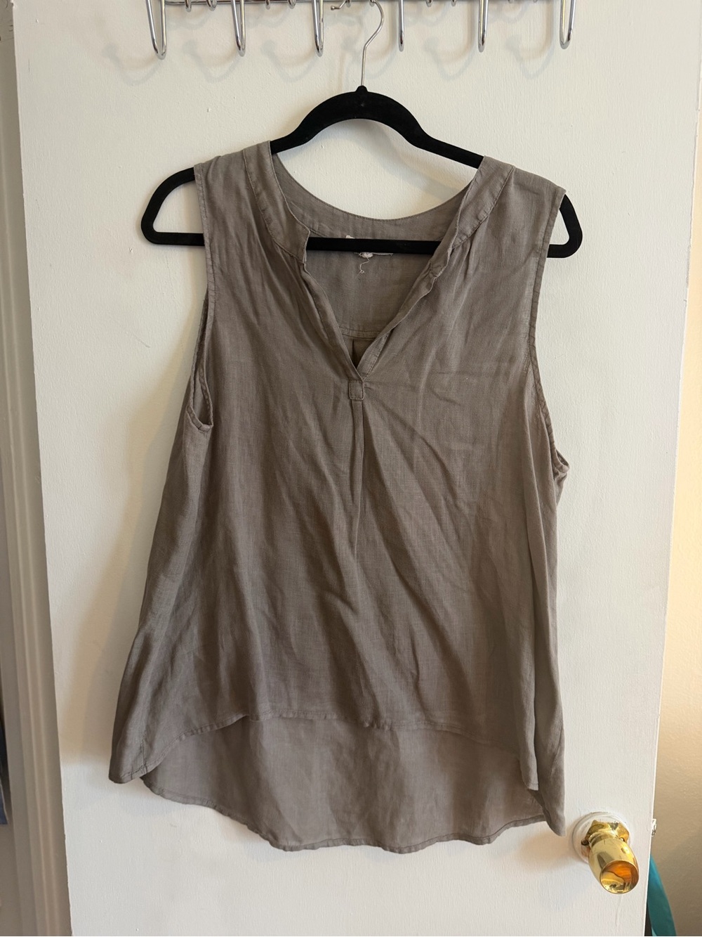 Fresh Laundry 100% Linen Tank Top - Gray